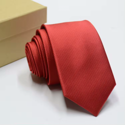 COR-0101 - Corbata Unicolor Rojo Textura 6cm
