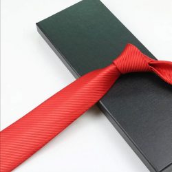 COR-0203 - Corbata Rayas Rojo Acanalada 8cm