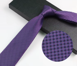 COR-1112 - Corbata Estampado Morado 8cm