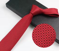 COR-1111 - Corbata Estampado Rojo 8cm
