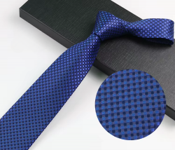COR-1110 - Corbata Estampado Azul 8cm
