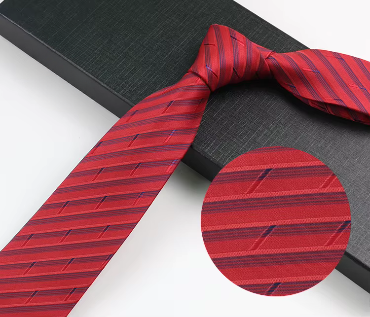 COR-1109 - Corbata Rayas Rojo 8cm