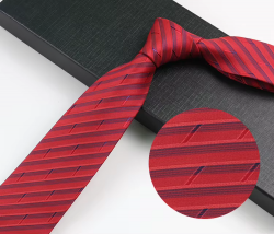 COR-1109 - Corbata Rayas Rojo 8cm