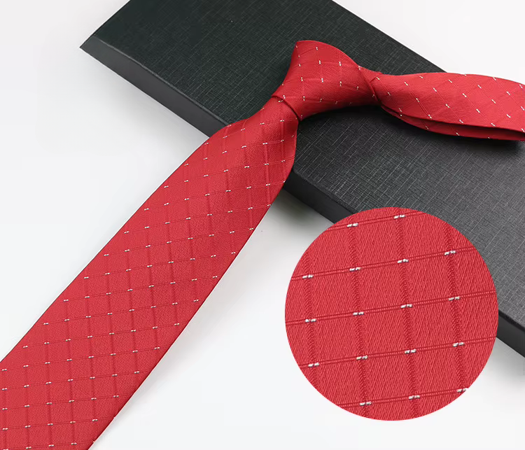 COR-1107 - Corbata Estampado Rojo 8cm