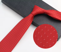 COR-1090 - Corbata Estampado Rojo 8cm