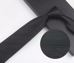 COR-0504 - Corbata Estampado Negro 6cm