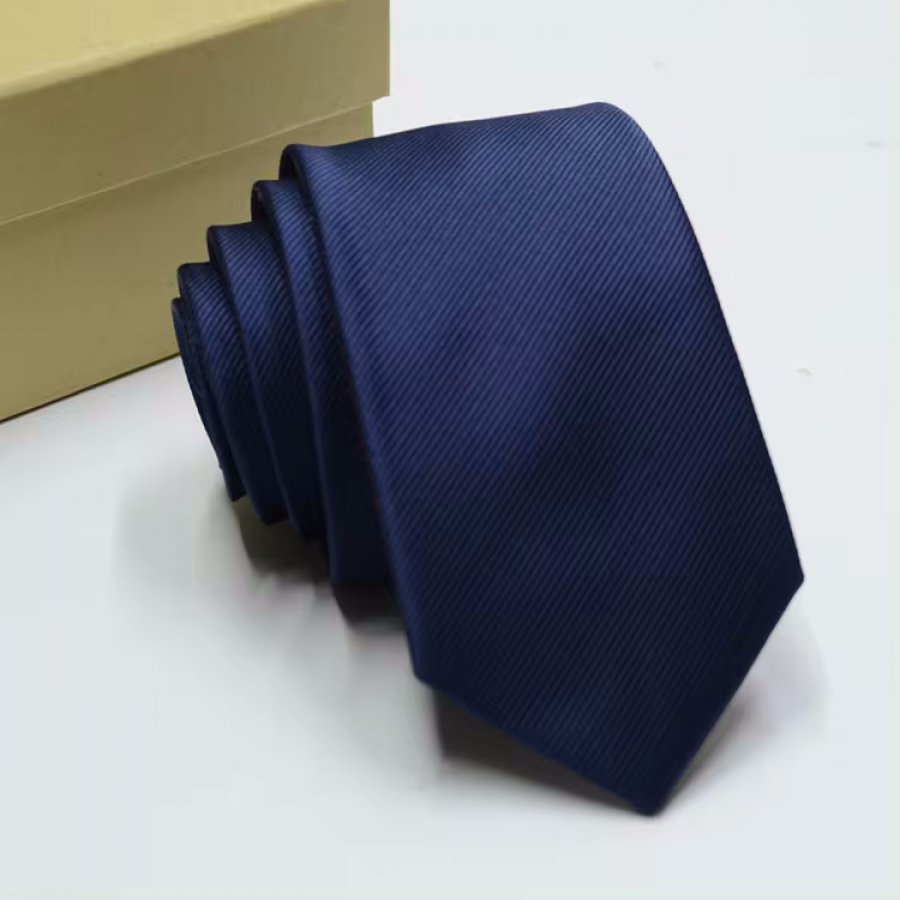 COR-0103 - Corbata Unicolor Azul Marino Textura 6cm