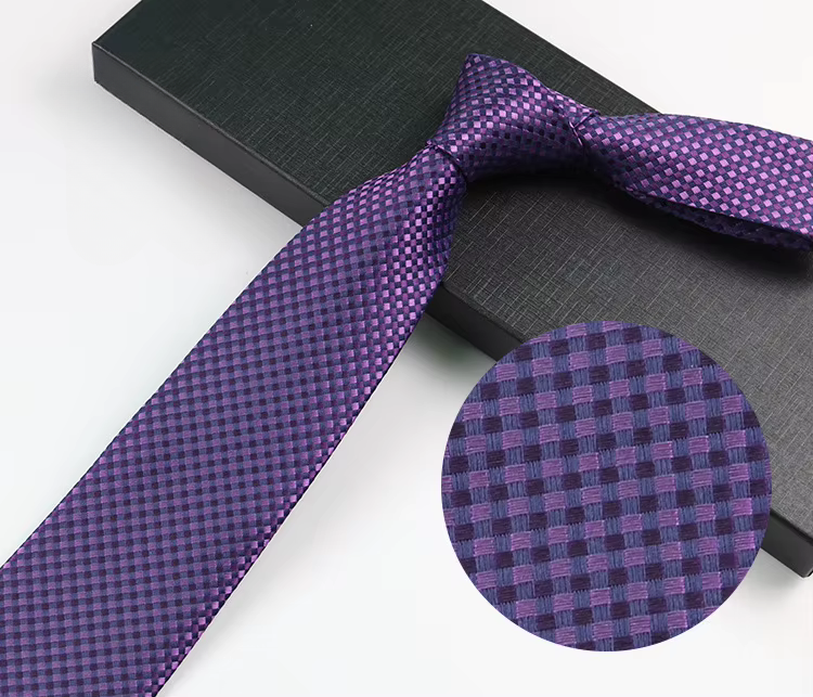 COR-1112 - Corbata Estampado Morado 8cm