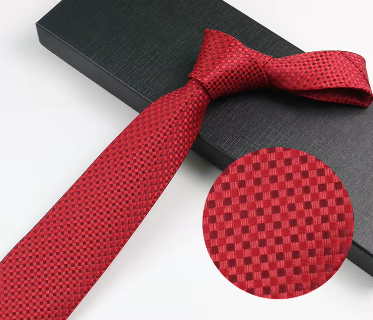 COR-1111 - Corbata Estampado Rojo 8cm