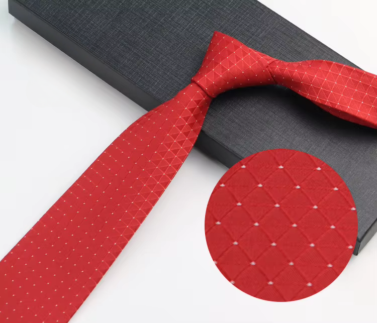 COR-1090 - Corbata Estampado Rojo 8cm